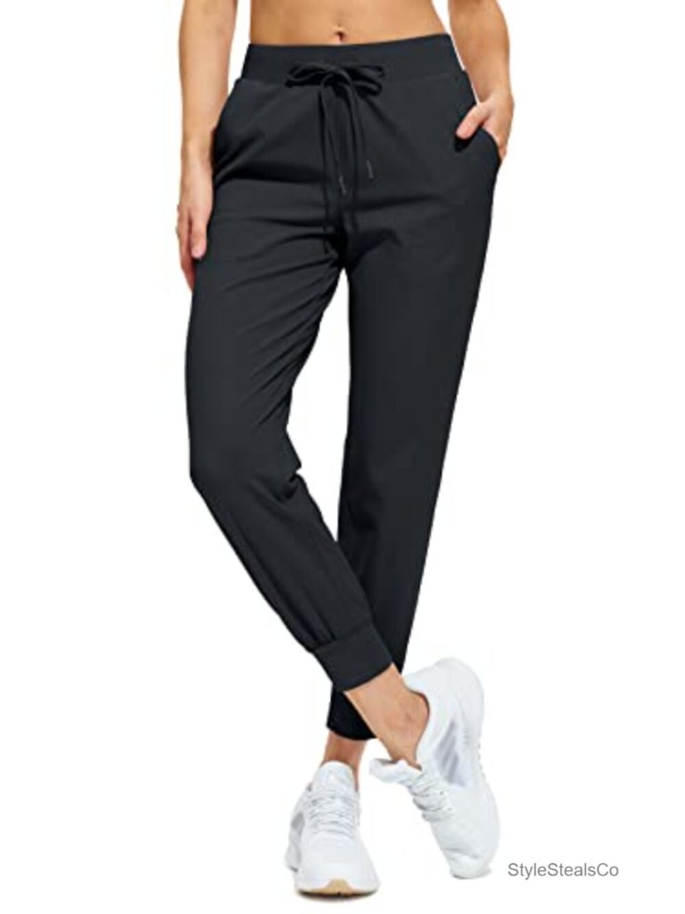 Women's Athletic Joggers 4-Way Stretch Sweatpants with Pockets Tapered Leg